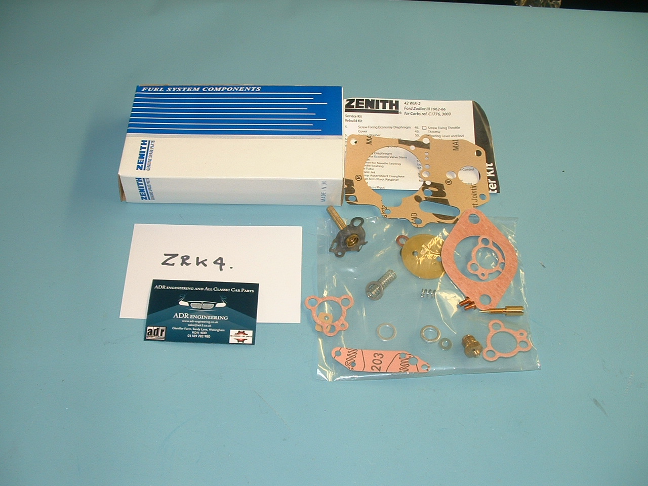 Ford Zodiac Mk3 2553cc Zenith Rebuild Kit 42 W1A-2 Carb 1962-66