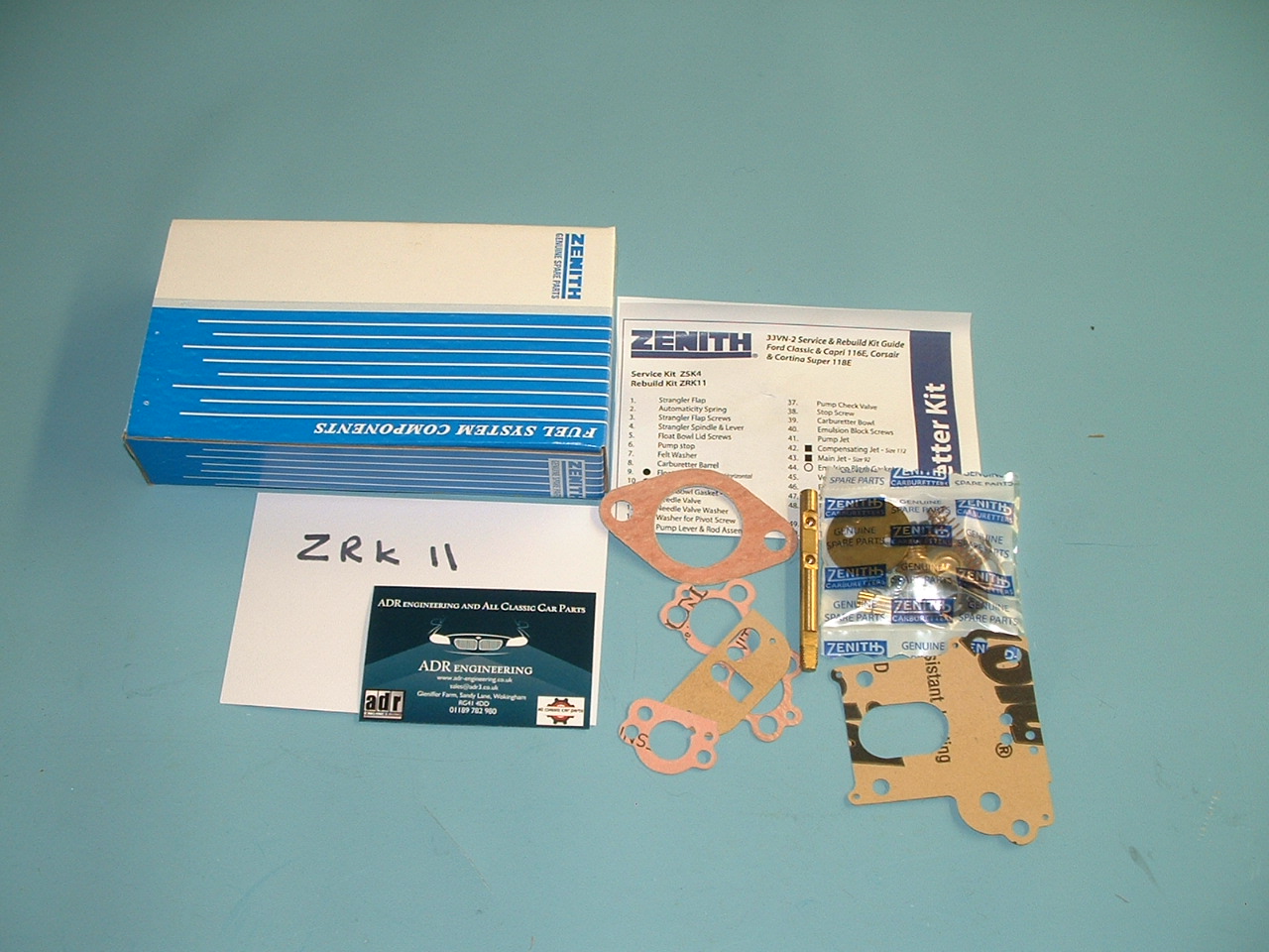 Ford Cortina Mk1 1500 Zenith Carburettor Service Kit 33VN-2 Carb