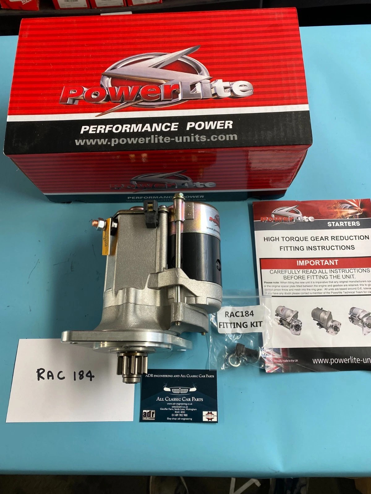 PowerLite RAC184 MGB/MGC w/pre engaged - High Torque Starter - 5 year warranty